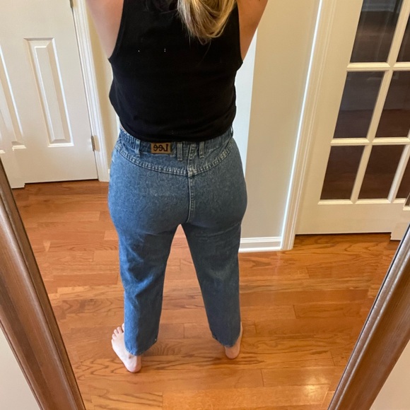 Vintage 80s Lee Relaxed Rider Jeans Tapered Bottom Sz 12P - Picture 13 of 14